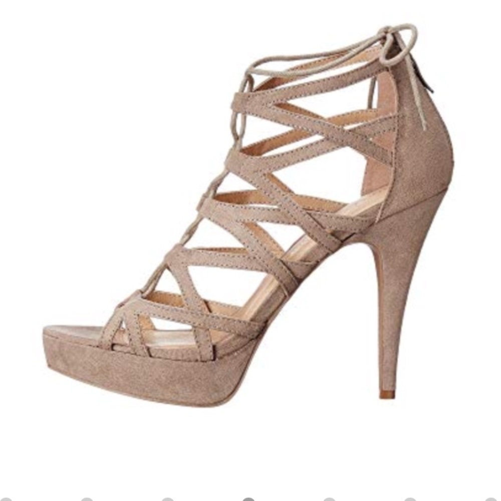 Lace up heels NWT Chinese laundry suede